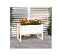 Vidaxl Jardinière Blanc 78x40x52 Cm Bois Massif De Pin