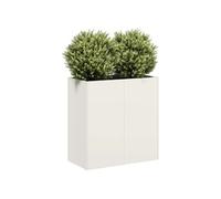 Jardinière blanc 80x40x80 cm acier laminé à froid