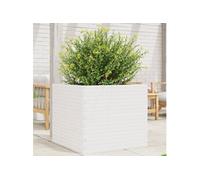 Vidaxl Jardinière Blanc 80x80x68,5 Cm Bois De Pin Massif
