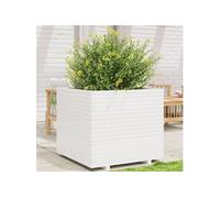 Vidaxl Jardinière Blanc 80x80x72 Cm Bois De Pin Massif