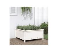 vidaXL Jardinière blanc 82,5x82,5x39 cm bois massif de pin 825297 Blanc G