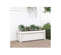 Vidaxl Jardinière Blanc 90x31x31 Cm Bois Massif De Pin