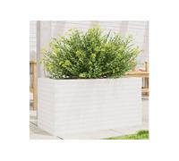 Jardinière blanc 90x40x45,5 cm bois de pin massif