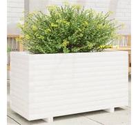 Vidaxl Jardinière Blanc 90x40x49,5 Cm Bois De Pin Massif
