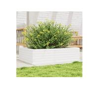 Jardinière blanc 90x60x23 cm bois de pin massif, jardinière d'extérieur, bac à fleurs, boîte à plantes, jardinière de 847234