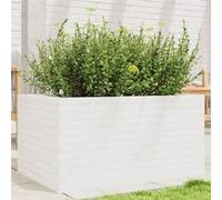 vidaXL Jardinière blanc 90x60x45,5 cm bois de pin massif, jardinière d'extérieur, bac à fleurs, boîte à plantes, jardinière de terrasse 847279