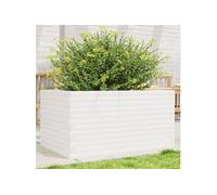 Jardinière blanc 90x60x46 cm bois de pin massif