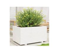 Vidaxl Jardinière Blanc 90x60x49,5 Cm Bois De Pin Massif