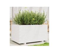 Vidaxl Jardinière Blanc 90x60x49,5 Cm Bois De Pin Massif