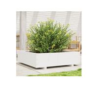 Vidaxl Jardinière Blanc 90x90x26,5 Cm Bois De Pin Massif