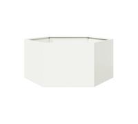 Jardinière blanc hexagone 104x90x45 cm acier