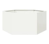 Jardinière blanc hexagone 104x90x45 cm acier Blanc G