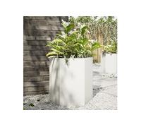 Vidaxl Jardinière Blanc Hexagone 46x40x45 Cm Acier