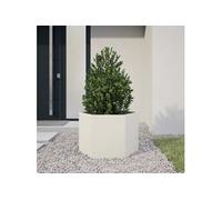 vidaXL Jardinière Blanc hexagone 69x60x45 cm Acier, jardinière de Fleurs, jardinière de Patio, jardinière de Jardin, jardinière d'extérieur