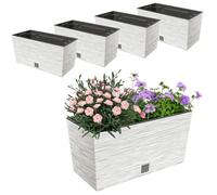 Jardinière - Botle - 39.5x19.5 Cm - 12l - Blanc - Insert 8l Inclus Multicolore
