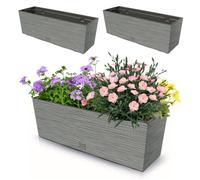 Jardinière - BOTLE - 58x19.5 cm - 18L + 12L insert - Plastique - Gris