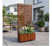 Jardinière brise-vue Bernalda acier 190 x 82 x 38 cm rouille noble