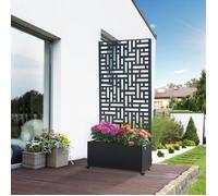 Jardinière brise-vue Bernalda acier galvanisé 190 x 82 x 38 cm noir