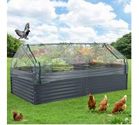 Jardinière Carré potager Surélevé De Haute Qualité Rectangle Potager Surélevé Durable Pratique Idéal Légumes 240×120×60cm Gris