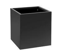 Jardinière carrée 50 x 50 x 50 cm - Grand pot de fleurs surélevé en acier inoxydable avec drainage - Avec gants - Pour jardin, terrasse, extérieur et intérieur - Noir