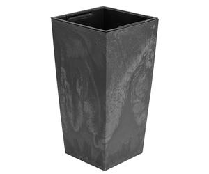 Jardinière carrée en Plastique avec Insert de 37 l - Aspect béton - Hauteur : 750 mm - 91,5 l - Structure en béton - Couleur : Gris - pour l'intérieur et l'extérieur - pour Patio, Salon, terrasse