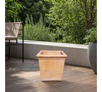 Jardinière carrée « Laurus » en terre cuite avec trou de drainage - Pot de fleurs fait à la main pour balcon, terrasse et jardin - Pot de fleurs rectangulaire en différentes tailles (38 cm de hauteur)