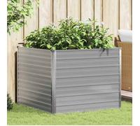 vidaXL Jardinière carrée grise - acier galvanisé - 100×100×77 cm - 100 L