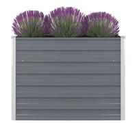 vidaXL Jardinière carrée grise - acier galvanisé - 100×100×77 cm - 100 L