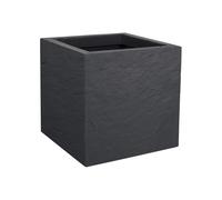 Jardinière carrée Volcania Up effet pierre 21 L Anthractite - Eda