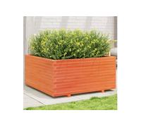 Vidaxl Jardinière Cire Marron 100x100x49,5 Cm Bois De Pin Massif
