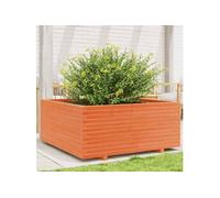 Vidaxl Jardinière Cire Marron 110x110x49,5 Cm Bois De Pin Massif
