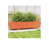 Vidaxl Jardinière Cire Marron 110x40x26,5 Cm Bois De Pin Massif
