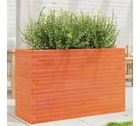 Jardinière cire marron 110x40x68,5 cm bois de pin massif