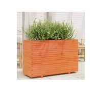 Jardinière cire marron 110x40x72 cm bois de pin massif