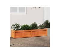 Jardinière cire marron 150x31x31 cm bois de pin massif cire marron G