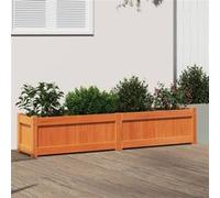 Jardinière cire marron 150x31x31 cm bois de pin massif cire marron G