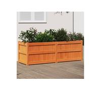 Jardinière cire marron 150x50x50 cm bois de pin massif