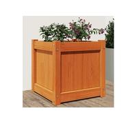 Jardinière cire marron 40x40x40 cm bois de pin massif