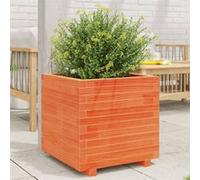 Jardinière cire marron 50x50x49,5 cm bois de pin massif
