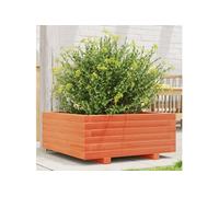 Jardinière cire marron 60x60x26,5 cm bois de pin massif