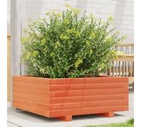 Jardinière cire marron 60x60x26,5 cm bois de pin massif