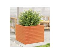 Jardinière cire marron 60x60x46 cm bois de pin massif
