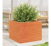 Jardinière cire marron 60x60x46 cm bois de pin massif