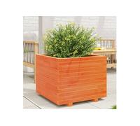 Jardinière cire marron 60x60x49,5 cm bois de pin massif