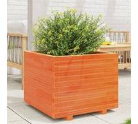 Jardinière cire marron 60x60x49,5 cm bois de pin massif