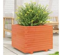 Jardinière cire marron 60x60x49,5 cm bois de pin massif