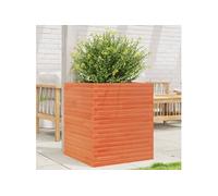 Jardinière cire marron 60x60x68,5 cm bois de pin massif