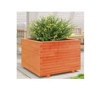 Jardinière cire marron 70x70x49,5 cm bois de pin massif