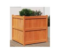 Vidaxl Jardinière Cire Marron 70x70x70 Cm Bois De Pin Massif