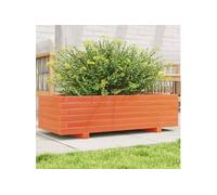 Jardinière cire marron 90x40x26,5 cm bois de pin massif